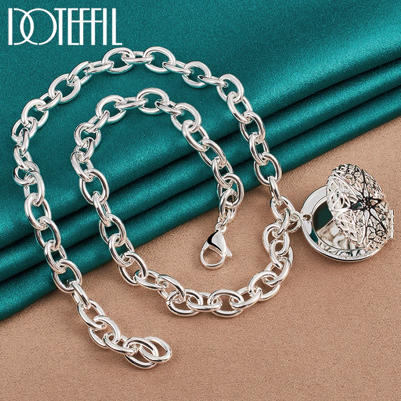 DOTEFFIL 925 Sterling Silver 18 Inch Chain Round Photo Frame Pendant Necklace For Woman Wedding Engagement Fashion Jewelry
DOTEFFIL 925 Sterling Silver 18 Inch Chain Round Photo Frame Pendant Necklace For Woman Wedding Engagement Fashion Jewelry