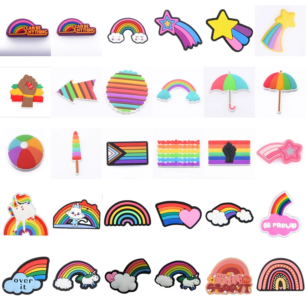 1pcs Colorful Rainbow Flag Chocolate Shoe Decoration Cartoon Umbrella Shoe Charms Accessories For Birthday Gifts
1pcs Colorful Rainbow Flag Chocolate Shoe Decoration Cartoon Umbrella Shoe Charms Accessories For Birthday Gifts
