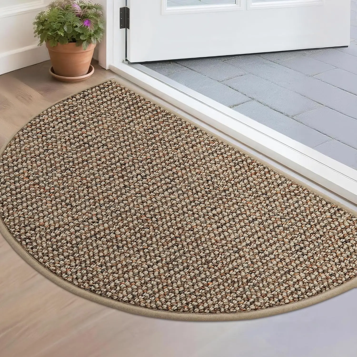 Half Circle Door Mat 17x30, Non Slip Washable Absorbent Entry Rug, Low Profile for Front Back Door, Taupe
Half Circle Door Mat 17x30, Non Slip Washable Absorbent Entry Rug, Low Profile for Front Back Door, Taupe