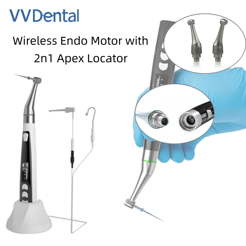 VV Dental Endomotor Wireless 16:1 Standard Contra Angle with 11 Programs for Root Canal Treatment Periodontics Measurement
VV Dental Endomotor Wireless 16:1 Standard Contra Angle with 11 Programs for Root Canal Treatment Periodontics Measurement