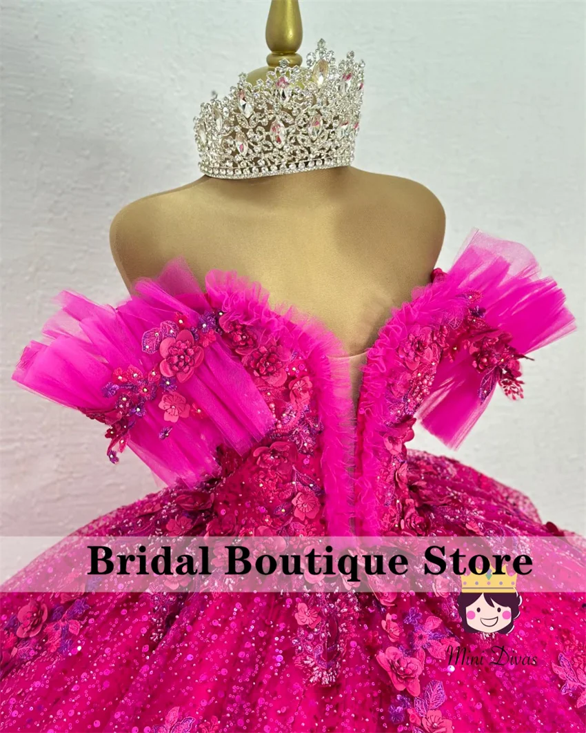 Exquisite Hot Pink Flower Girls Dresses Floral Applique Pearls Sequins Ruffle Dress For Wedding Baby Birthday Gown Customized
Exquisite Hot Pink Flower Girls Dresses Floral Applique Pearls Sequins Ruffle Dress For Wedding Baby Birthday Gown Customized