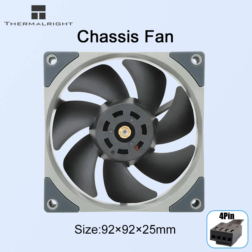 Thermalright Chassis Fan 2500RPM speed 92mm 4pin PWM Case cooling fan S-FDB V2 bearing three-dimensional motion balancing fan
Thermalright Chassis Fan 2500RPM speed 92mm 4pin PWM Case cooling fan S-FDB V2 bearing three-dimensional motion balancing fan