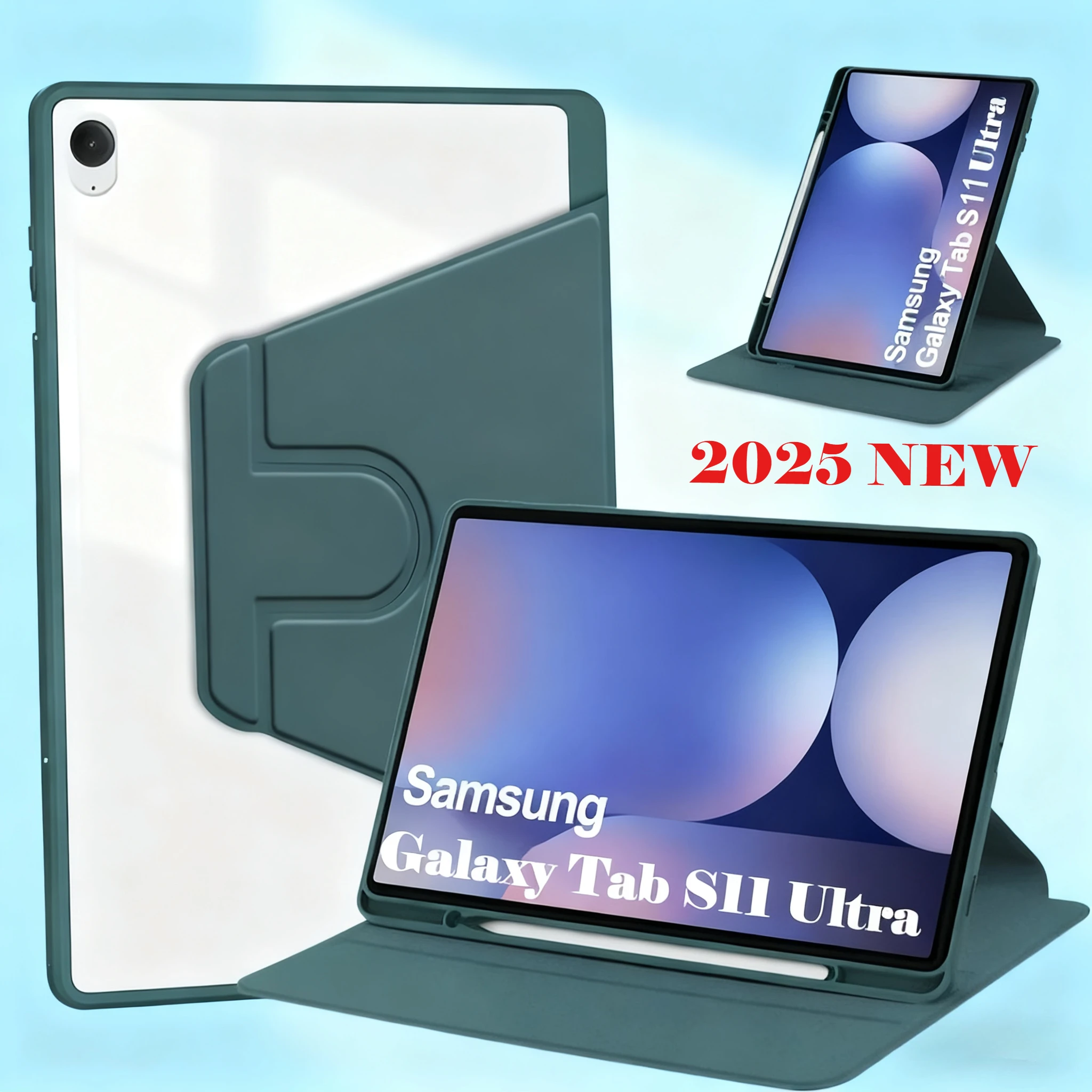 360 ° Вращающаяся подставка из искусственной кожи для нового Samsung Galaxy Tab S11 Ultra 5G 11 S10 Lite FE Plus 2025 Чехол X736 Акриловый противоударный планшет Funda 
360 ° Вращающаяся подставка из искусственной кожи для нового Samsung Galaxy Tab S11 Ultra 5G 11 S10 Lite FE Plus 2025 Чехол X736 Акриловый противоударный планшет Funda