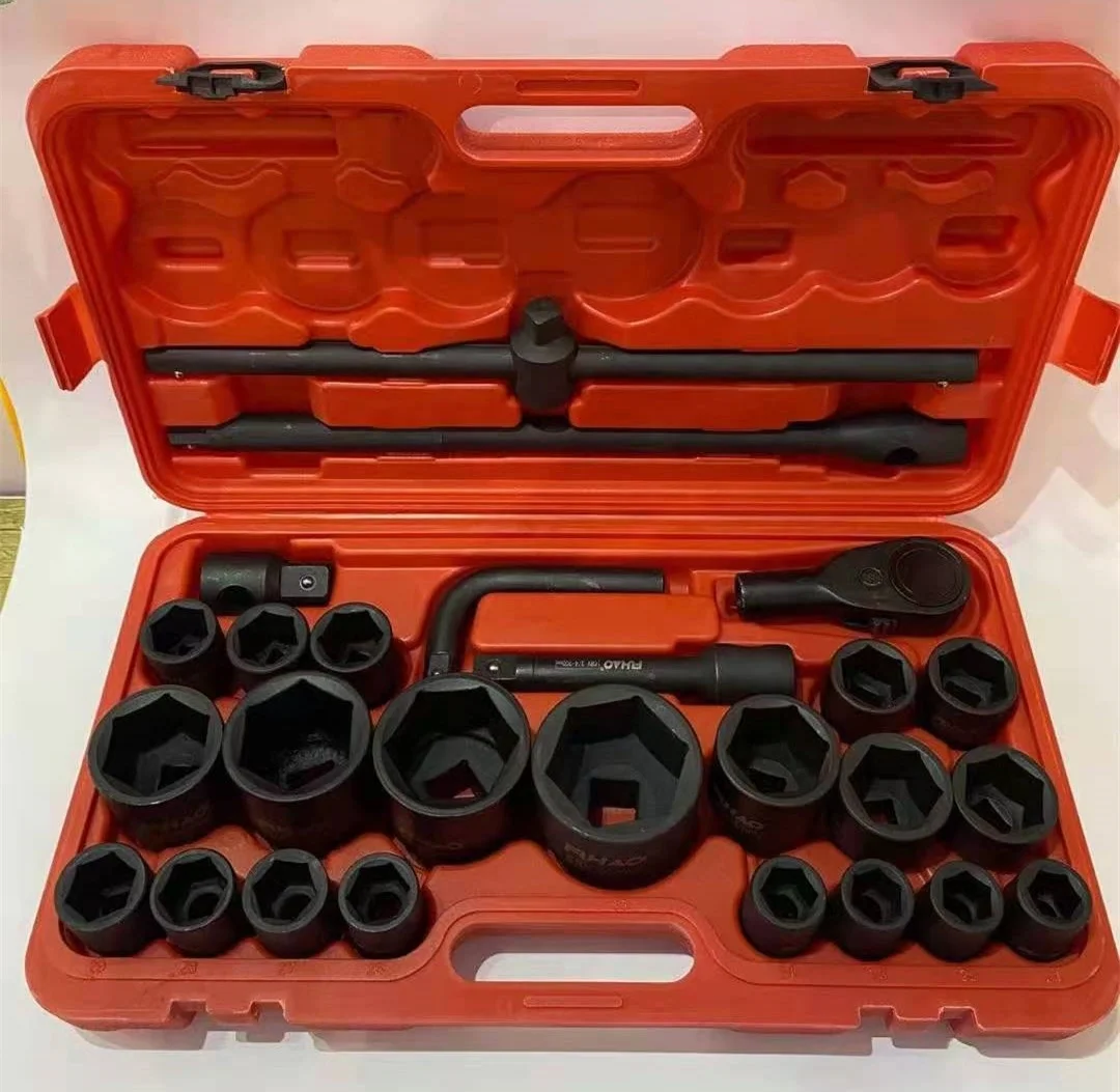 26Pcs Heavy Socket Set 3/4" Drive Deep Impact Socket Set with Ratchet Wrench Head and Curved Lever Wrench
26Pcs Heavy Socket Set 3/4" Drive Deep Impact Socket Set with Ratchet Wrench Head and Curved Lever Wrench
