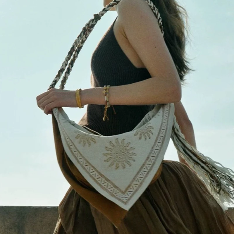 Bohemian Triangle Shoulder Crossbody Bag Retro Fashion Linen Print Handbag Ethnic Style Hemp Rope Tassel Messenger Bag Women Bag
Bohemian Triangle Shoulder Crossbody Bag Retro Fashion Linen Print Handbag Ethnic Style Hemp Rope Tassel Messenger Bag Women Bag