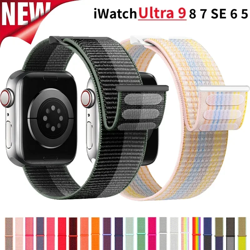 Nylon Loop Strap for Apple Watch Band 40mm 44mm 45mm 42mm 41mm 38mm Smart Belt Bracelet for IWatch Ultra 49mm 9/8/7/6/SE/5/4/3
Nylon Loop Strap for Apple Watch Band 40mm 44mm 45mm 42mm 41mm 38mm Smart Belt Bracelet for IWatch Ultra 49mm 9/8/7/6/SE/5/4/3