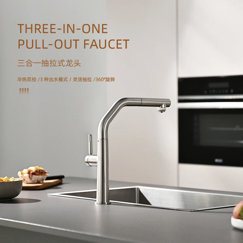 Deck Mounted One Hole Kitchen Sink Faucet 2 Function Pull Down Sink Faucet Single Handle Kitchen Hot and Cold Mixer Tap Brushed
Deck Mounted One Hole Kitchen Sink Faucet 2 Function Pull Down Sink Faucet Single Handle Kitchen Hot and Cold Mixer Tap Brushed