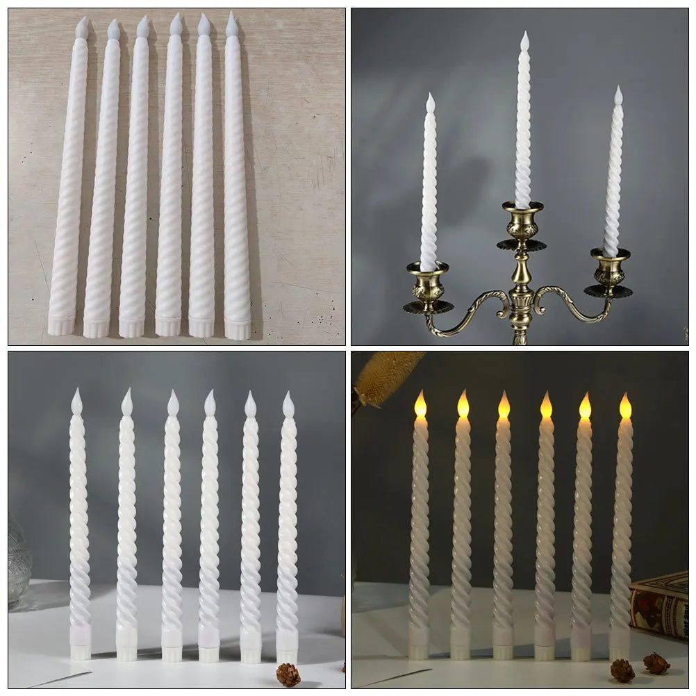 6Pcs Flameless Spiral Taper Candles LED Powered Smooth Surface Wedding Home Holiday Decor Realistic
6Pcs Flameless Spiral Taper Candles LED Powered Smooth Surface Wedding Home Holiday Decor Realistic