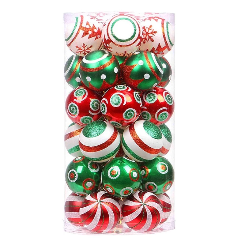 ABHU 30 Pcs Christmas Ball Ornaments Red Green And White Hanging Christmas Ball Ornaments Decorations 6Cm For Xmas Tree
ABHU 30 Pcs Christmas Ball Ornaments Red Green And White Hanging Christmas Ball Ornaments Decorations 6Cm For Xmas Tree