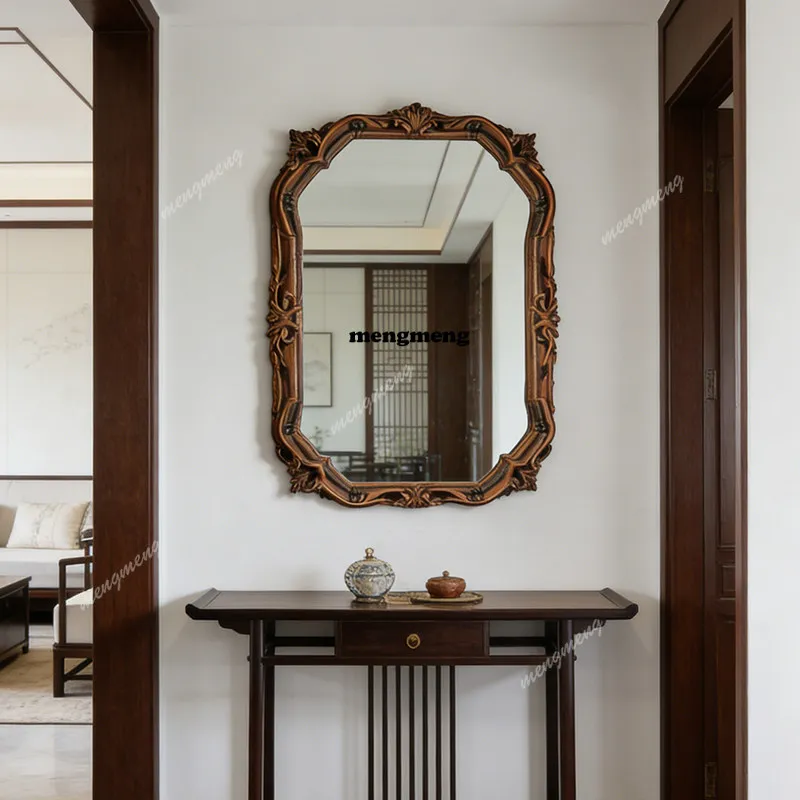 American square makeup mirror retro carved household background wall decorative mirror French light luxury bathroom mirror
American square makeup mirror retro carved household background wall decorative mirror French light luxury bathroom mirror