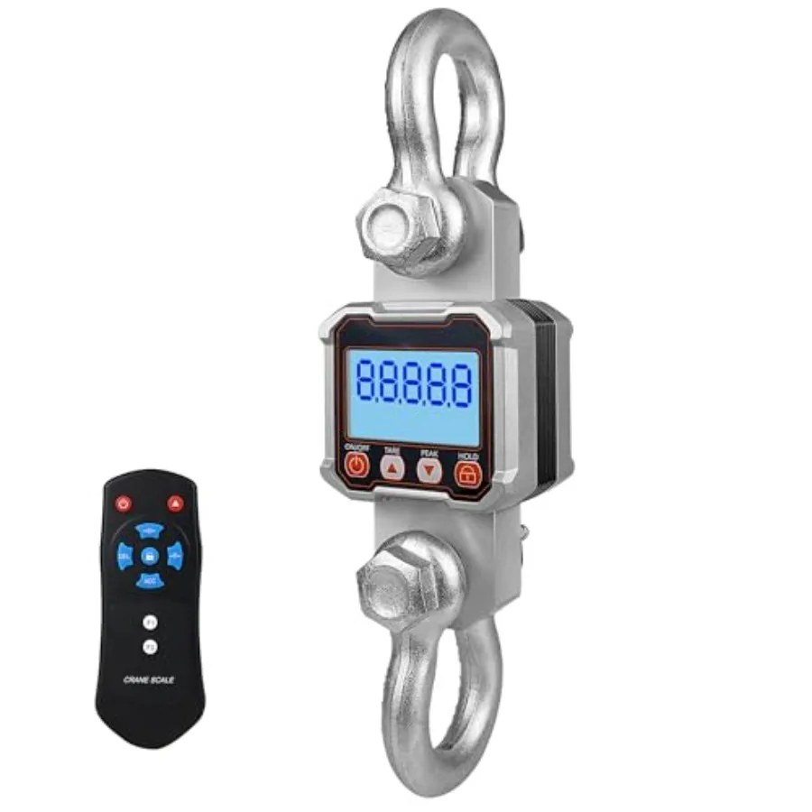Industrial crane scale for heavy-duty hoisting, steel construction, black finish, 10000kg/22000lb capacity with remote control
Industrial crane scale for heavy-duty hoisting, steel construction, black finish, 10000kg/22000lb capacity with remote control