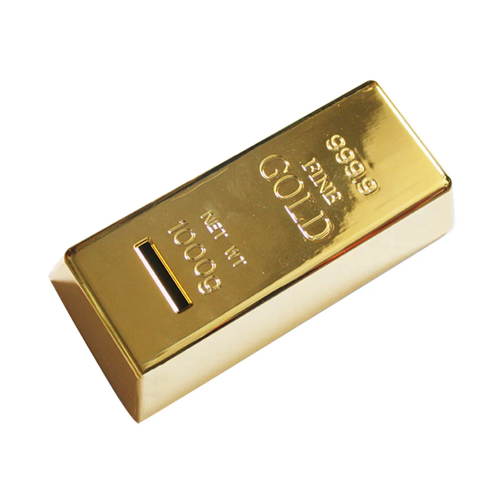 Gold Brick Piggy Bank Money Saving Pot Jar Golden Desktop Gold-brick Coin Plastic Unique Present
Gold Brick Piggy Bank Money Saving Pot Jar Golden Desktop Gold-brick Coin Plastic Unique Present