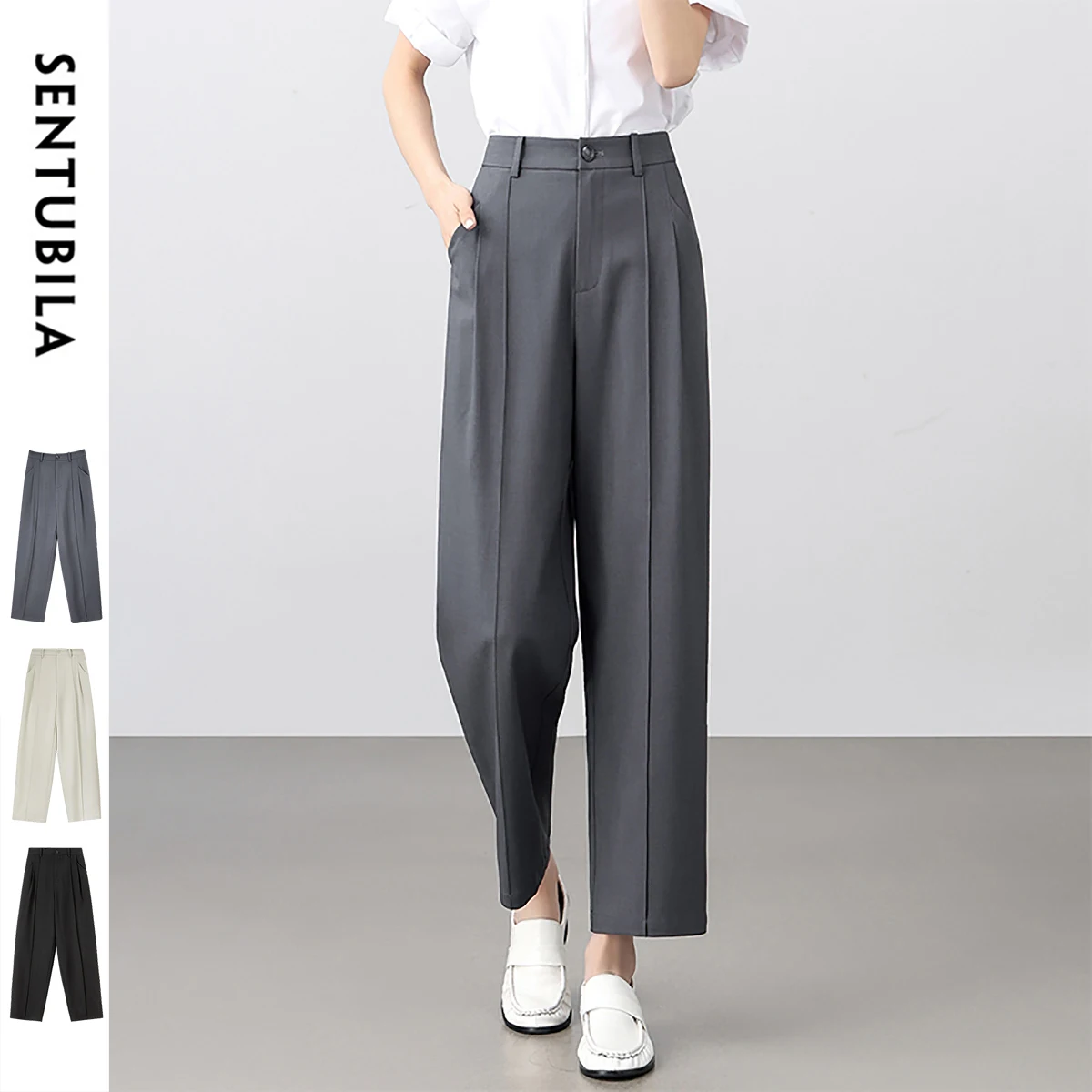 SENTUBILA Formal Style Workwear Women's Pants 2025 Summer Elastic High Waist Business Ankle-length Pant Woman Trouser 152K57024
SENTUBILA Formal Style Workwear Women's Pants 2025 Summer Elastic High Waist Business Ankle-length Pant Woman Trouser 152K57024