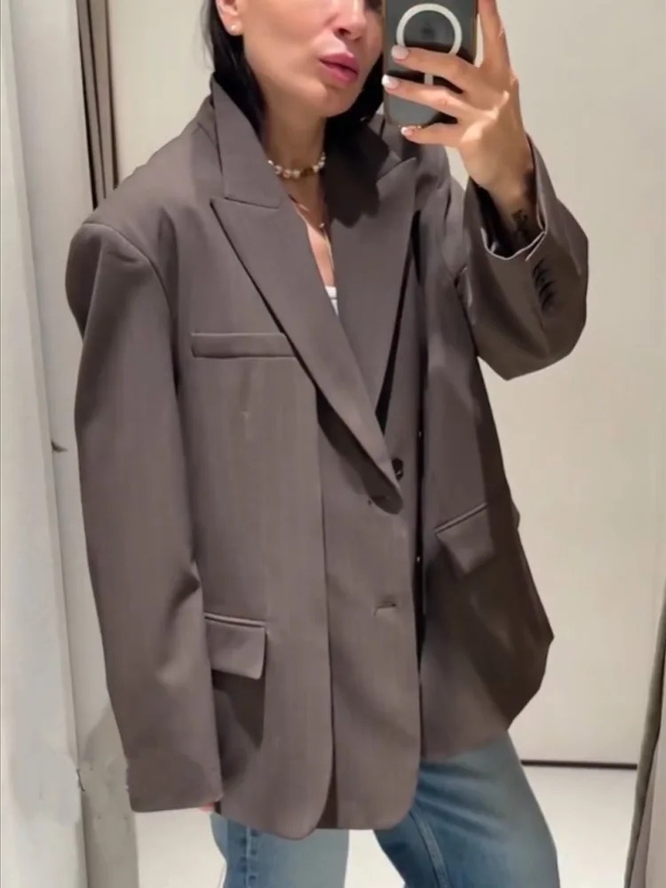 HH Women Spring Fashion Versatile Loose Striped Double Layer Blazer+Chic High Waisted Casual Brown Pinstriped Pants 2-Piece Suit
HH Women Spring Fashion Versatile Loose Striped Double Layer Blazer+Chic High Waisted Casual Brown Pinstriped Pants 2-Piece Suit