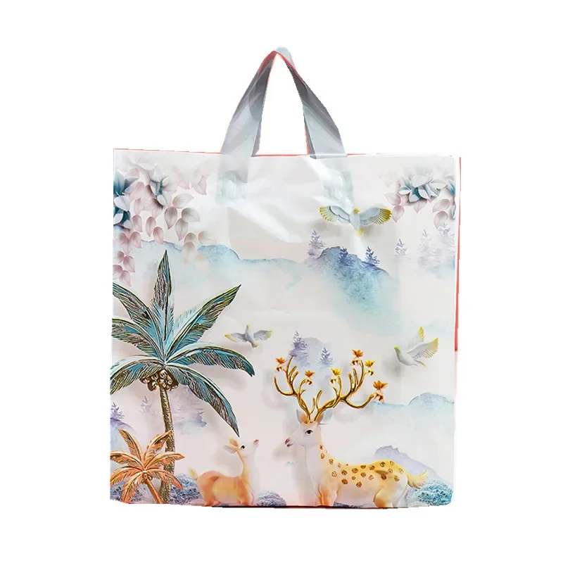 50pcs High Quality Plastic Shopping Bags Clothing Package Bags Party Supply Christmas New Year Gift Bags With Handle
50pcs High Quality Plastic Shopping Bags Clothing Package Bags Party Supply Christmas New Year Gift Bags With Handle