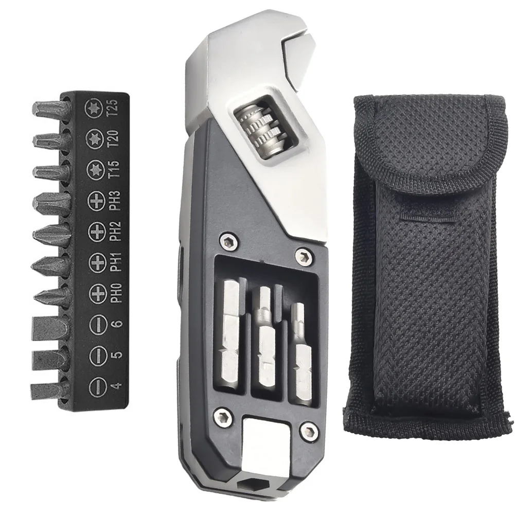 Adjustable Foldable Wrench With Torx Cross Screwdriver Bits Outdoor Camping Multi-Function Wrench Screwdriver Hand Tools
Adjustable Foldable Wrench With Torx Cross Screwdriver Bits Outdoor Camping Multi-Function Wrench Screwdriver Hand Tools