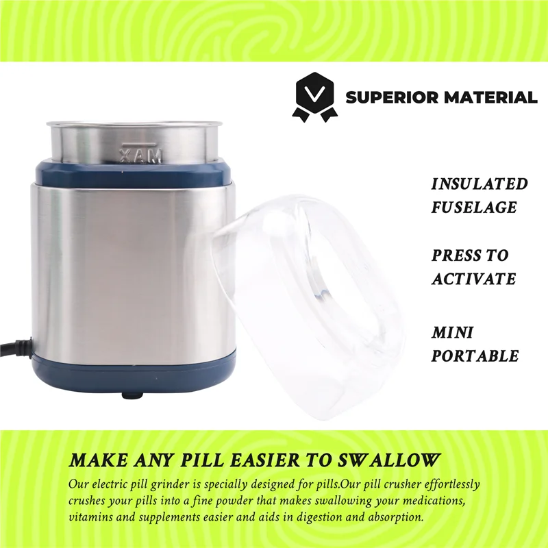 2025 Trendelectric Pill Crusher Stainless Steel Suitable For Small Or Big Pills Vitamin Tablets Grinder Fine Powder Great
2025 Trendelectric Pill Crusher Stainless Steel Suitable For Small Or Big Pills Vitamin Tablets Grinder Fine Powder Great