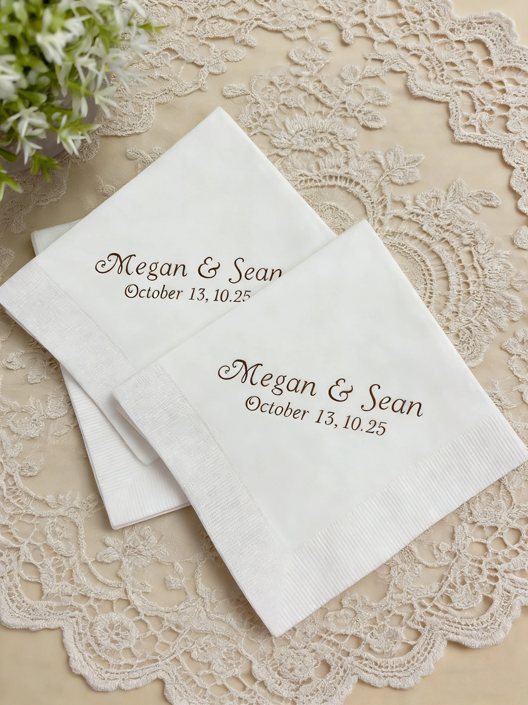 50 Pack Personalized Wedding & Anniversary Napkins - Custom Monogram Cocktail Beverage Luncheon Paper Party Napkins
50 Pack Personalized Wedding & Anniversary Napkins - Custom Monogram Cocktail Beverage Luncheon Paper Party Napkins