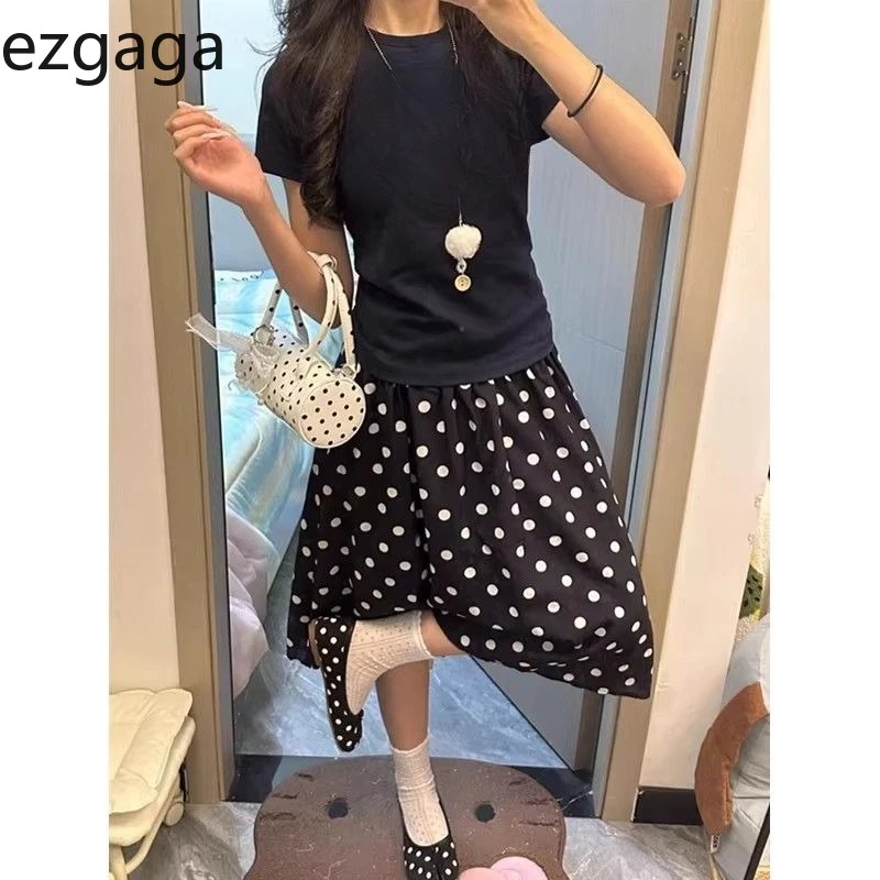 Ezgaga Women Skirts Polka Dot Printed High Waist Sweet Elegant Fashion Vintage French Style Chic Long Skirt Female Casual
Ezgaga Women Skirts Polka Dot Printed High Waist Sweet Elegant Fashion Vintage French Style Chic Long Skirt Female Casual