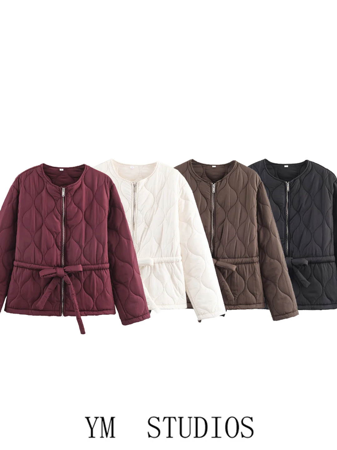 Women's Loose Fit Zipper round Neck Thermal Cotton Jacket Fashionable Quilted Patterned Belted Outerwear Spring Commute Style
Women's Loose Fit Zipper round Neck Thermal Cotton Jacket Fashionable Quilted Patterned Belted Outerwear Spring Commute Style