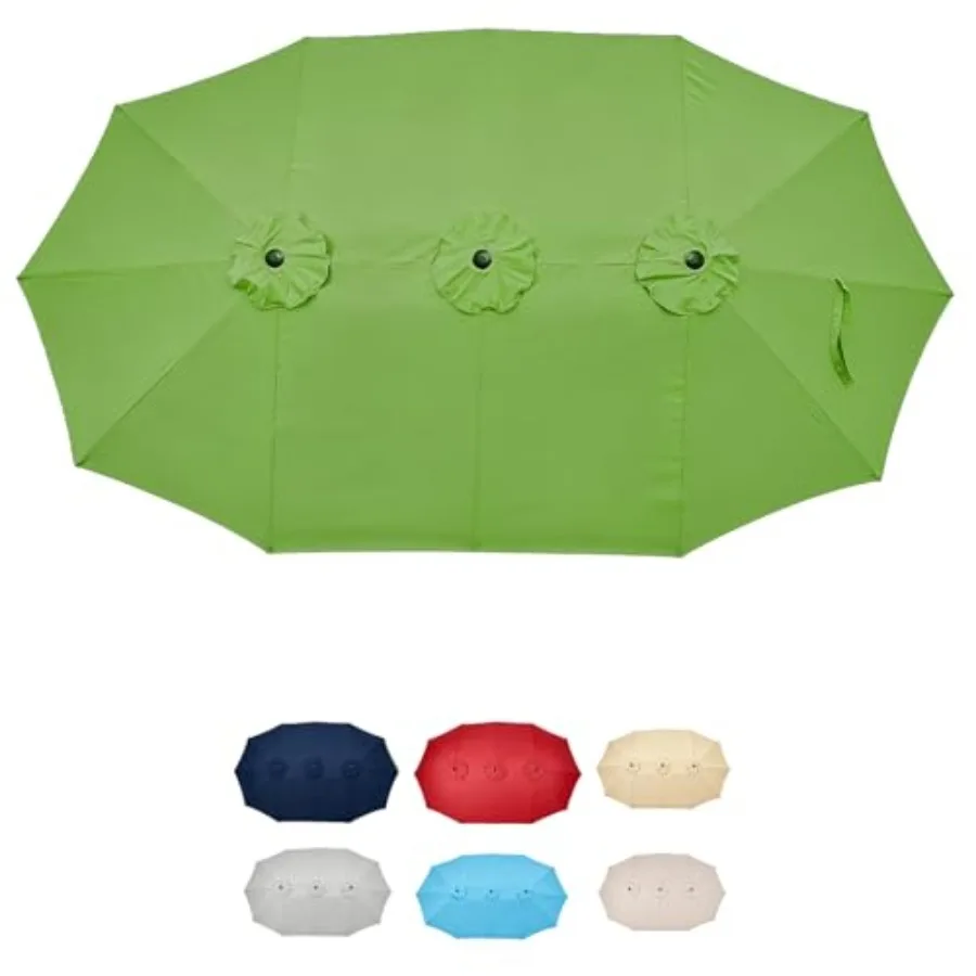 15Feet Double Sided Patio Umbrella Replacement Canopy, 12 Ribs Umbrella Replacement Top Cover, Frame Not Included
15Feet Double Sided Patio Umbrella Replacement Canopy, 12 Ribs Umbrella Replacement Top Cover, Frame Not Included