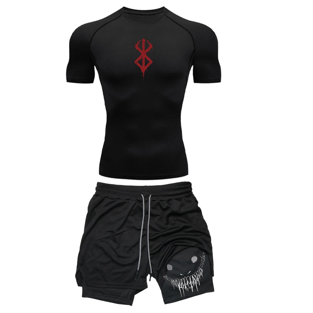 Sacrifice Anime Compression Sportswear Set Fitness Suit for Men Quick Dry Manga Compression Shirt+Gym Shorts 2PCS Running Workou
Sacrifice Anime Compression Sportswear Set Fitness Suit for Men Quick Dry Manga Compression Shirt+Gym Shorts 2PCS Running Workou