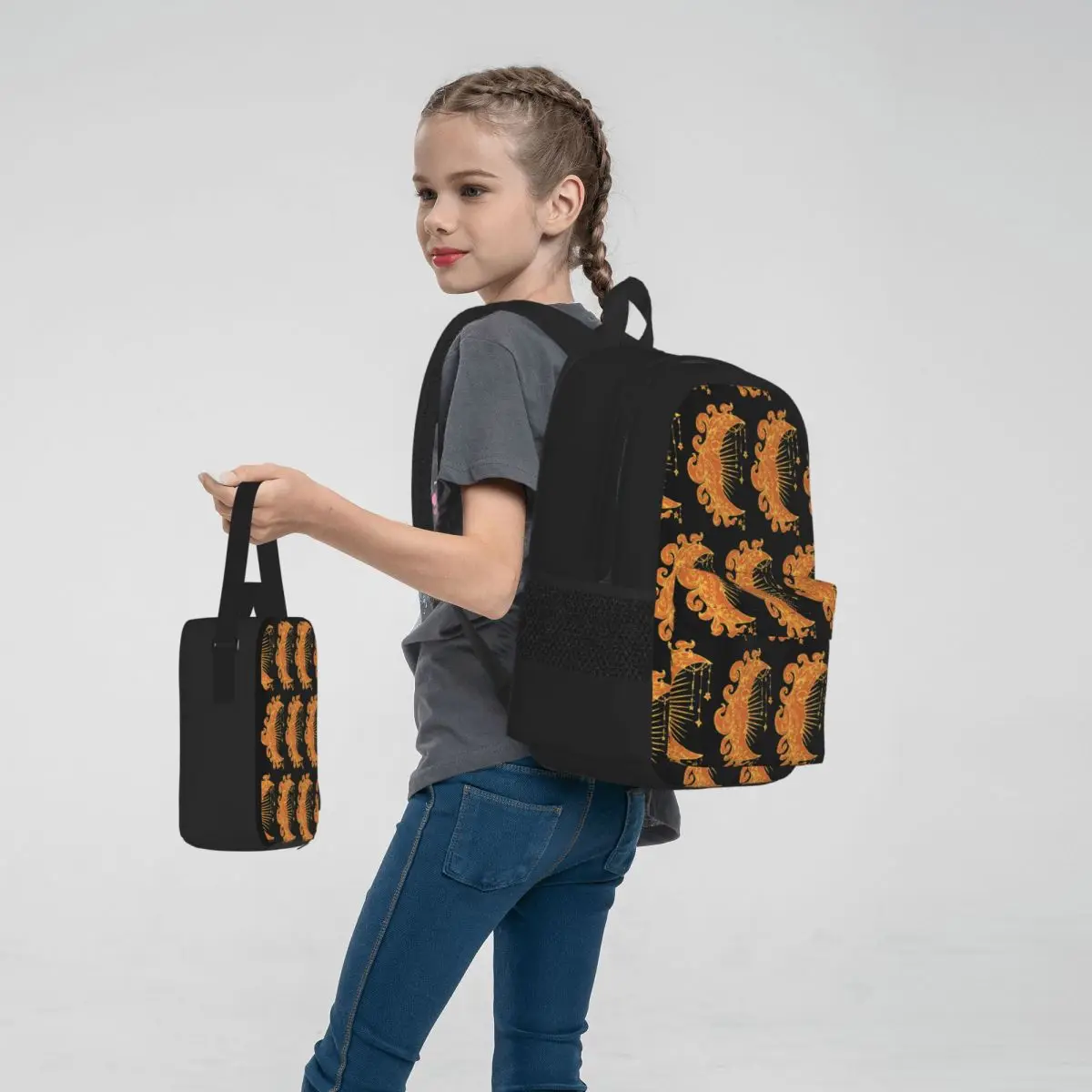 Witchy Mystic Moon Face Stars Sun Backpacks Boys Girls Bookbag School Bags Kids Rucksack Lunch Bag Pen Bag Three-Piece Set
Witchy Mystic Moon Face Stars Sun Backpacks Boys Girls Bookbag School Bags Kids Rucksack Lunch Bag Pen Bag Three-Piece Set