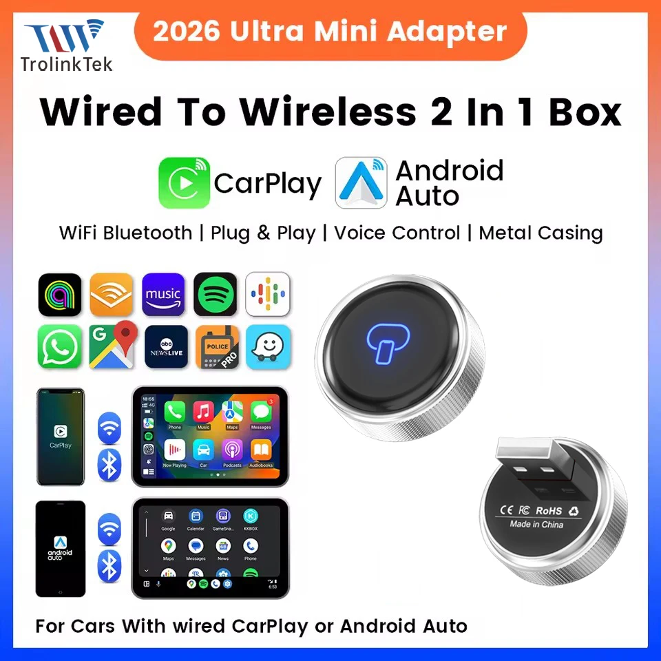 Беспроводной адаптер CarPlay 2-в-1 и Android Auto Беспроводной ключ CarPlay для OEM автомобиля Plug and Play WiFi Bluetooth Автоматическое подключение
Беспроводной адаптер CarPlay 2-в-1 и Android Auto Беспроводной ключ CarPlay для OEM автомобиля Plug and Play WiFi Bluetooth Автоматическое подключение