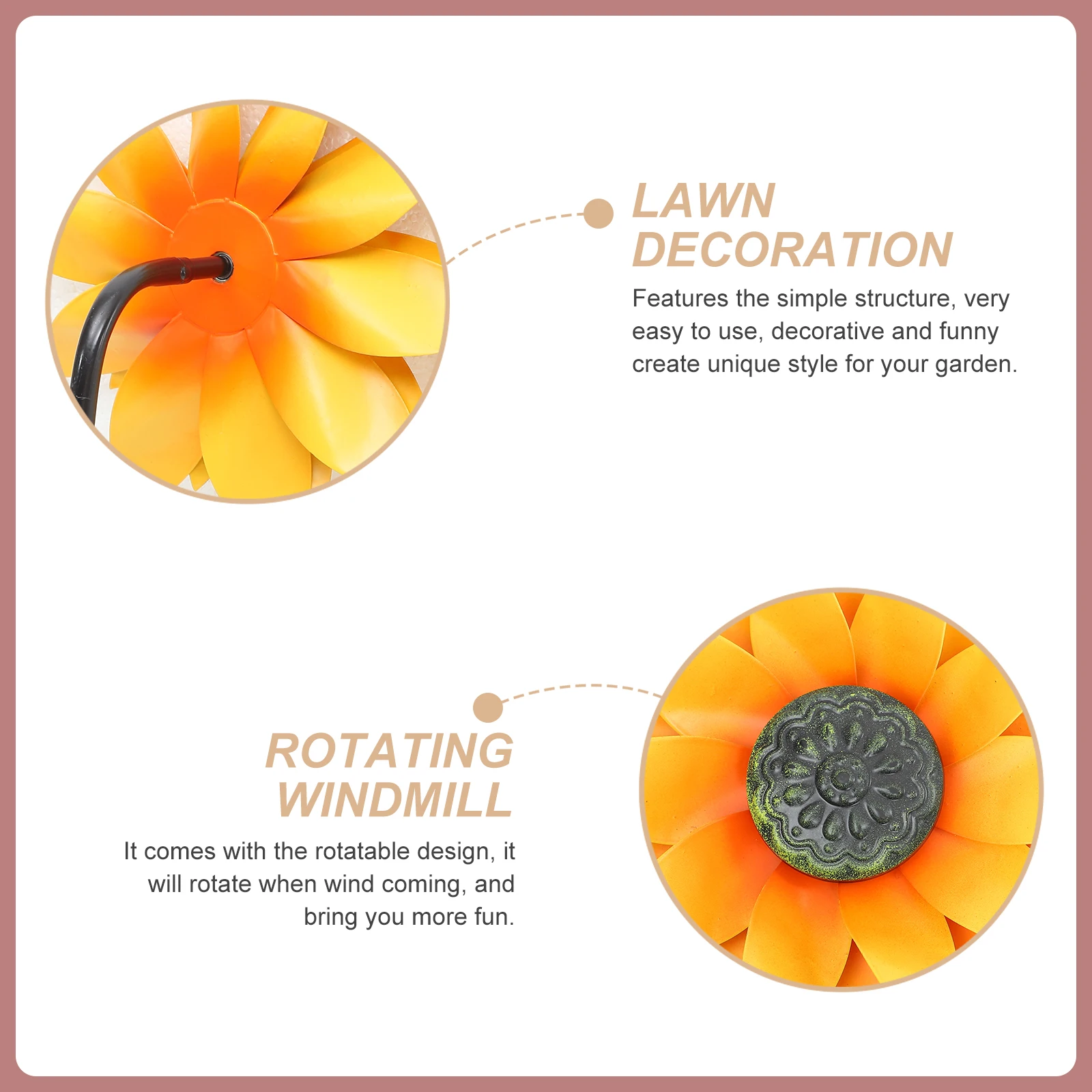 Iron Sunflower Rotating Windmill Outdoor Metal Crafts Garden Villa Courtyard Lawn Decoration Durable Safe Design Colored
Iron Sunflower Rotating Windmill Outdoor Metal Crafts Garden Villa Courtyard Lawn Decoration Durable Safe Design Colored