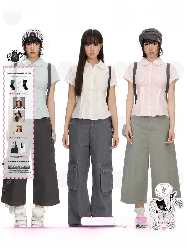 NECY Original Accordion Pleat Short Sleeve Shirt Women's Sweet Pure Color Waist-Cinching Doll Collar Top Breathable Cotton Su...
NECY Original Accordion Pleat Short Sleeve Shirt Women's Sweet Pure Color Waist-Cinching Doll Collar Top Breathable Cotton Su...