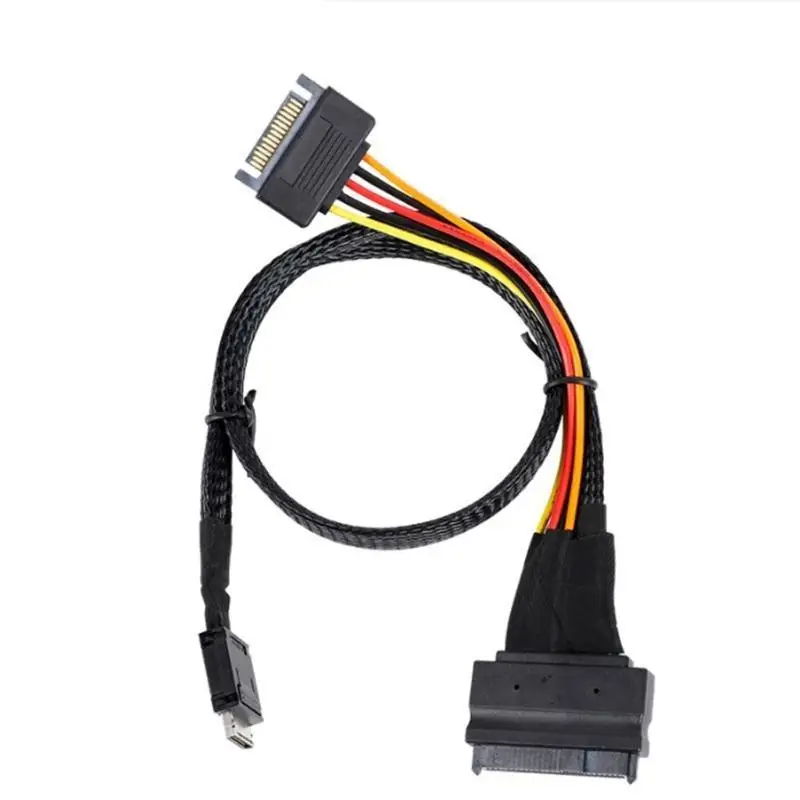 652F SFF-8611 4I to SFF-8639 with 15 Pin Male Power Cable PCIE Transmission Cable
652F SFF-8611 4I to SFF-8639 with 15 Pin Male Power Cable PCIE Transmission Cable