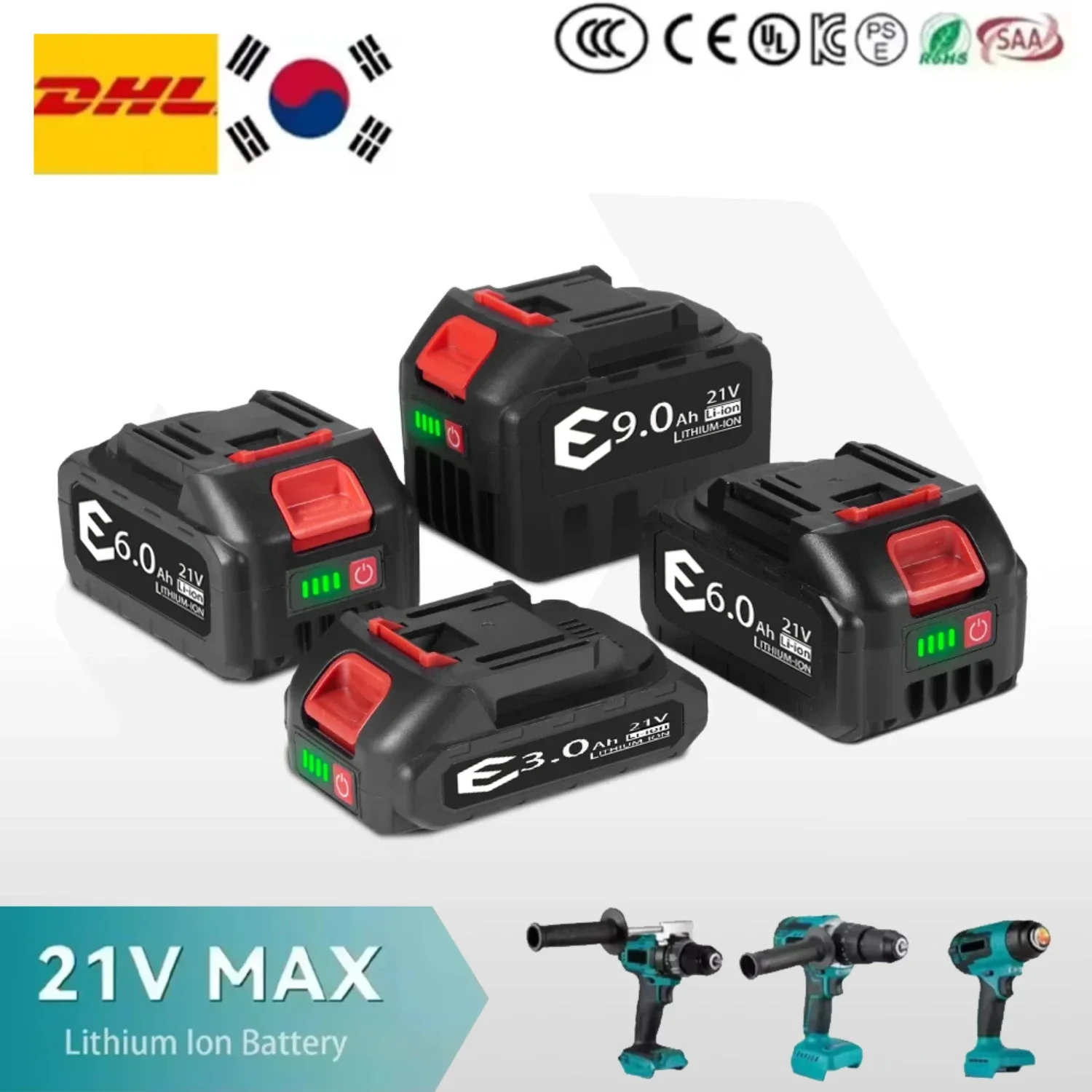 Makita 21V 6000mAh 5S2P Li-ion Battery for Power Tools Drills High Capacity Fast Charge Rechargeable with Protection Circuit
Makita 21V 6000mAh 5S2P Li-ion Battery for Power Tools Drills High Capacity Fast Charge Rechargeable with Protection Circuit