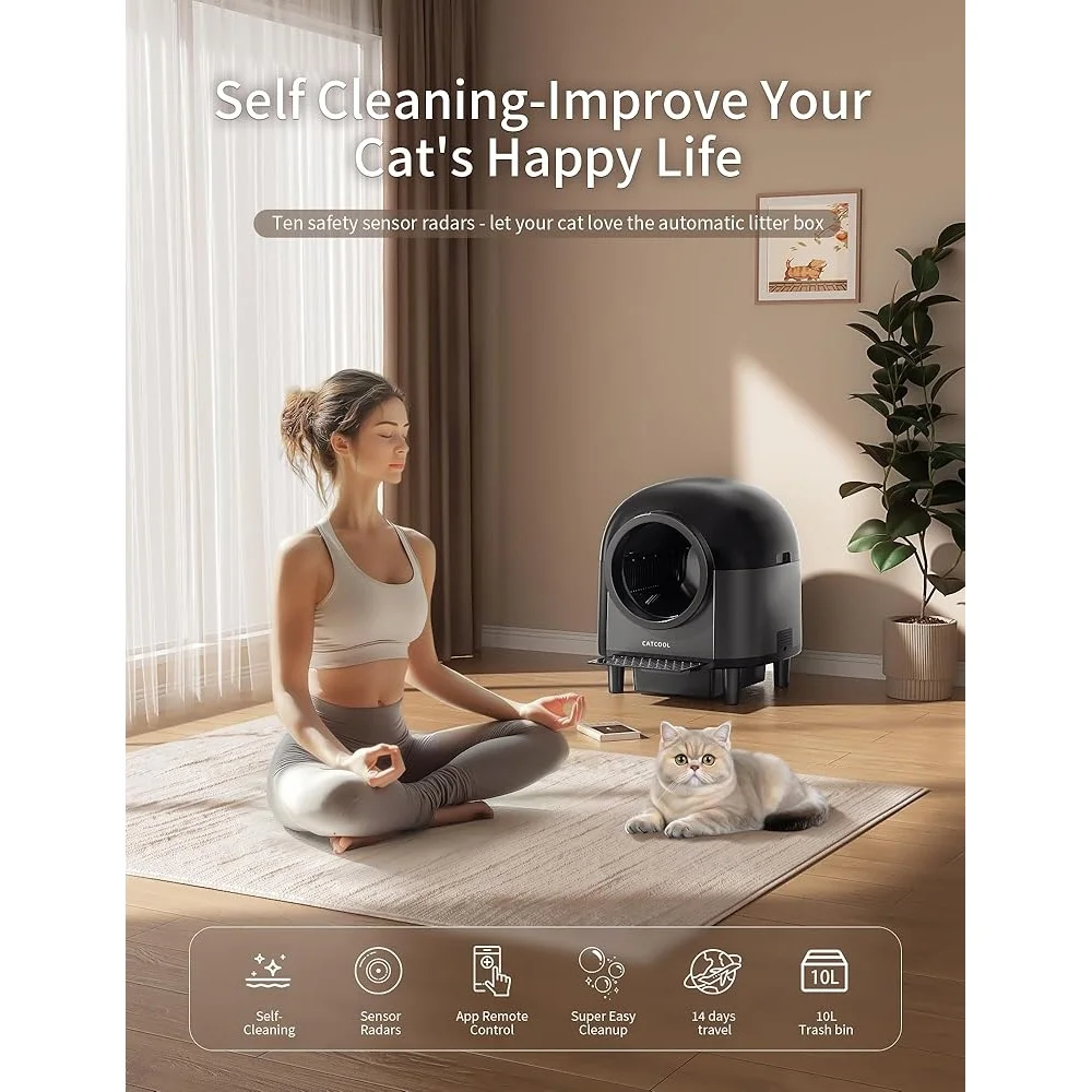 Automatic Self Cleaning Cat Litter Box with Smart App Control 10 Safety Sensors Staircase Odor Elimination 100L Capacity
Automatic Self Cleaning Cat Litter Box with Smart App Control 10 Safety Sensors Staircase Odor Elimination 100L Capacity