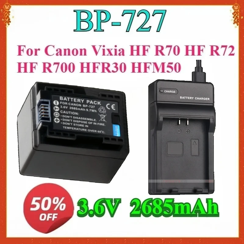 For BP-727 BP727 Replaceable Battery Charger for Canon Vixia HF R70 HF R72 HF R700 HFR30 HFM50 HFM500 HFR50 HFR500 HFR60 HFR600
For BP-727 BP727 Replaceable Battery Charger for Canon Vixia HF R70 HF R72 HF R700 HFR30 HFM50 HFM500 HFR50 HFR500 HFR60 HFR600