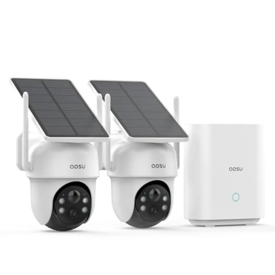 Outdoor wireless security cameras system: solar-powered, 2K color night vision, 360 pan tilt, auto tracking, no subscription re
Outdoor wireless security cameras system: solar-powered, 2K color night vision, 360 pan tilt, auto tracking, no subscription re