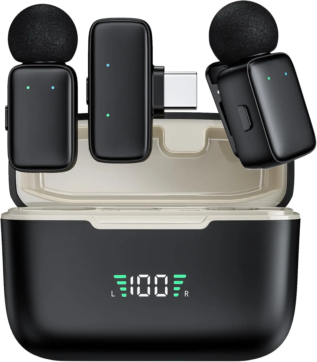 Mini Wireless Lavalier Mic for iPhone/Android/PC, Noise-Canceling Clip-on Mic with Charging Case, Lightning/USB-C, Ideal for
Mini Wireless Lavalier Mic for iPhone/Android/PC, Noise-Canceling Clip-on Mic with Charging Case, Lightning/USB-C, Ideal for