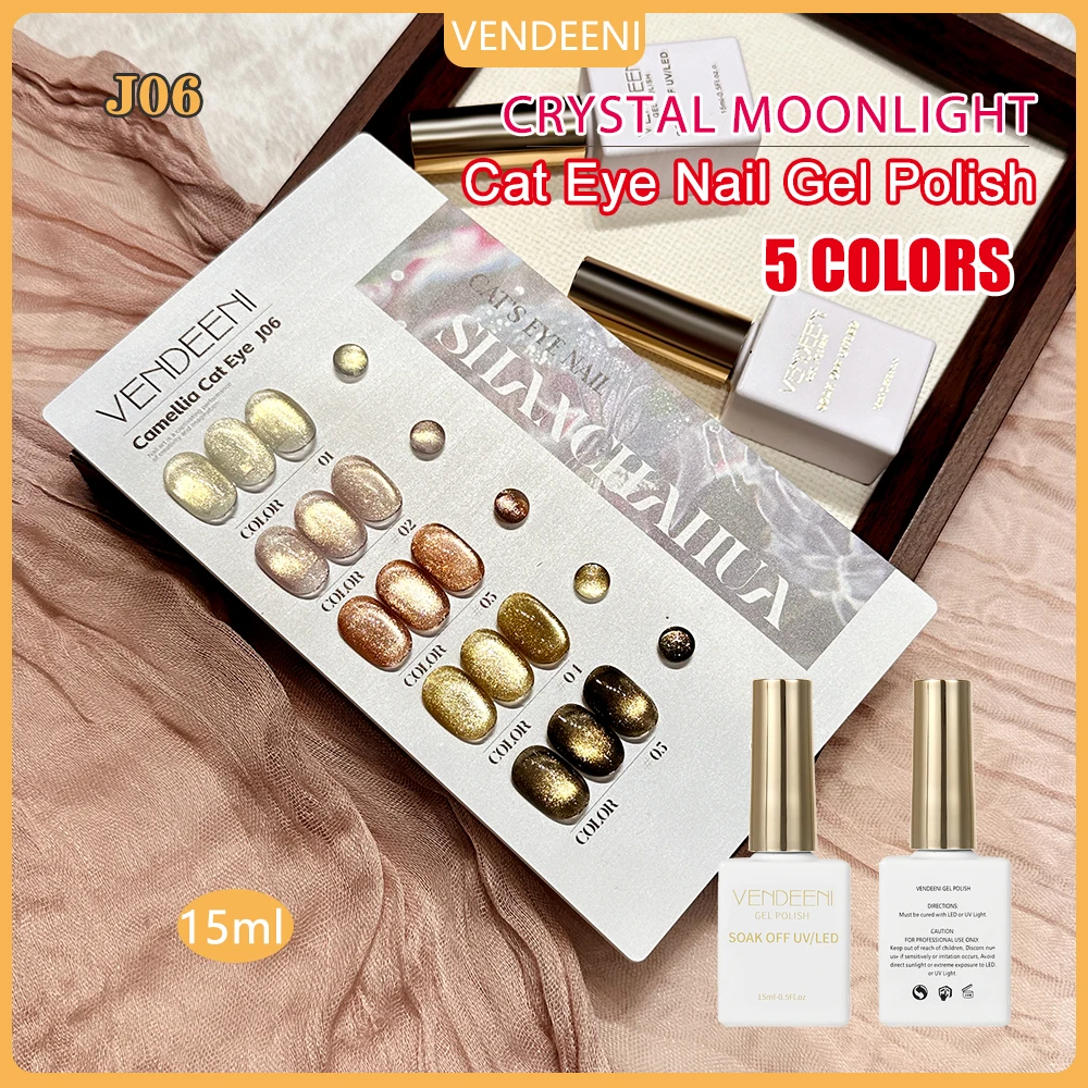 Vendeeni 5 Colors/set Moonlight Crystal Cat Eye Gel Nail Polish UV LED Glitter Magnetic Nail Varnish With Color Display Card
Vendeeni 5 Colors/set Moonlight Crystal Cat Eye Gel Nail Polish UV LED Glitter Magnetic Nail Varnish With Color Display Card