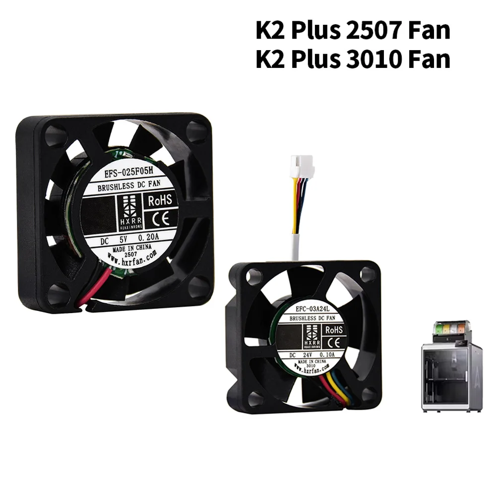K2 Plus 2507 Fan Extrusion Motor Extruder Hotend Heat Sink Fan 3010 Throat Cooling Fan Axial Flow Fan 3D Printer Accessories
K2 Plus 2507 Fan Extrusion Motor Extruder Hotend Heat Sink Fan 3010 Throat Cooling Fan Axial Flow Fan 3D Printer Accessories
