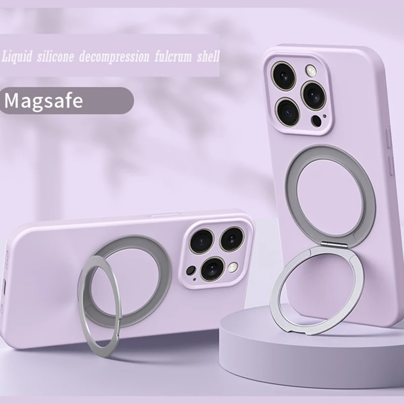 Luxury Liquid Silicone Case For iPhone 13 14 15 Pro Max with Magsafe Ring Bracket for iPhone 15 ProMax 360° Rotation PhoneShell
Luxury Liquid Silicone Case For iPhone 13 14 15 Pro Max with Magsafe Ring Bracket for iPhone 15 ProMax 360° Rotation PhoneShell