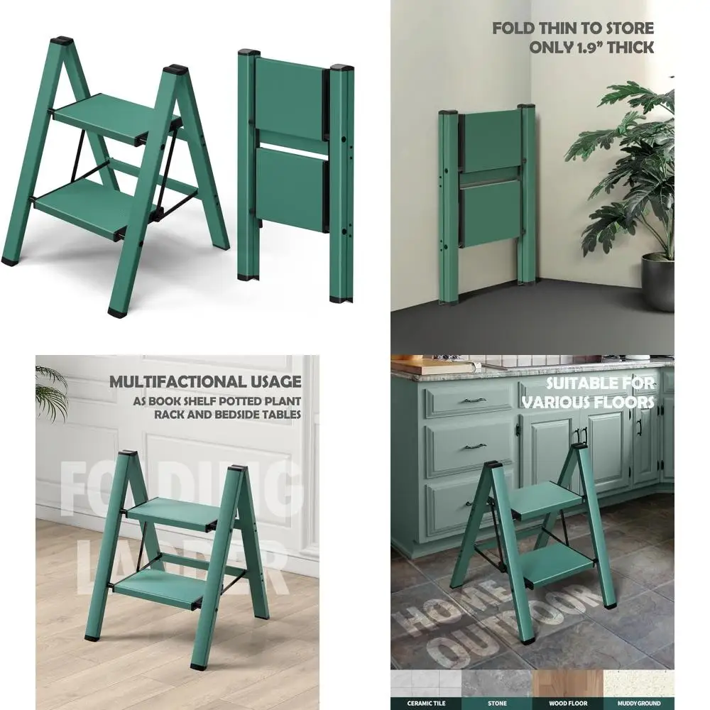 2 Step Ladder,Lightweight olding 2 Step Stool with Anti-Slip Wide Pedal,330lbs acity Step Ladder or Household,Kitchen,Oice - Gre
2 Step Ladder,Lightweight olding 2 Step Stool with Anti-Slip Wide Pedal,330lbs acity Step Ladder or Household,Kitchen,Oice - Gre