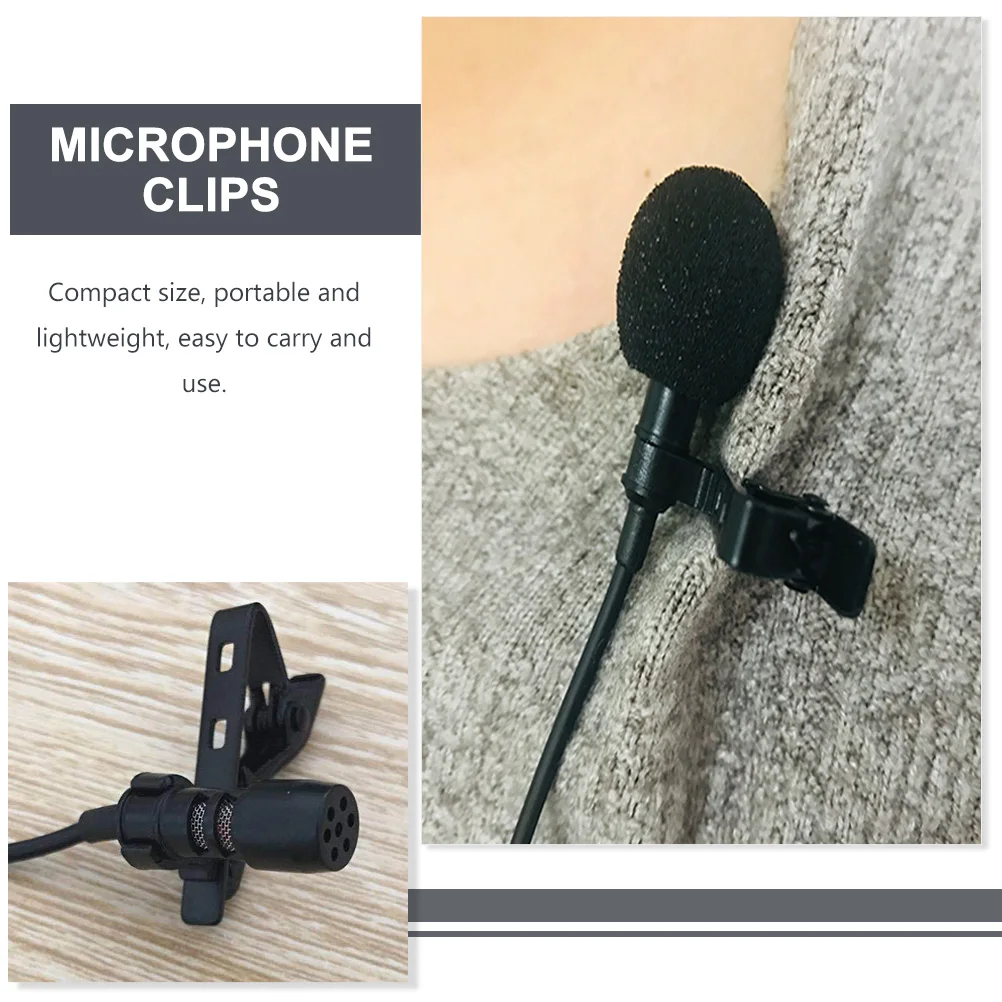 10pcs Lapel Microphone Holder Clips Black Accessories for KTV Stage Performance Portable Mic Collar Clip Plastic
10pcs Lapel Microphone Holder Clips Black Accessories for KTV Stage Performance Portable Mic Collar Clip Plastic