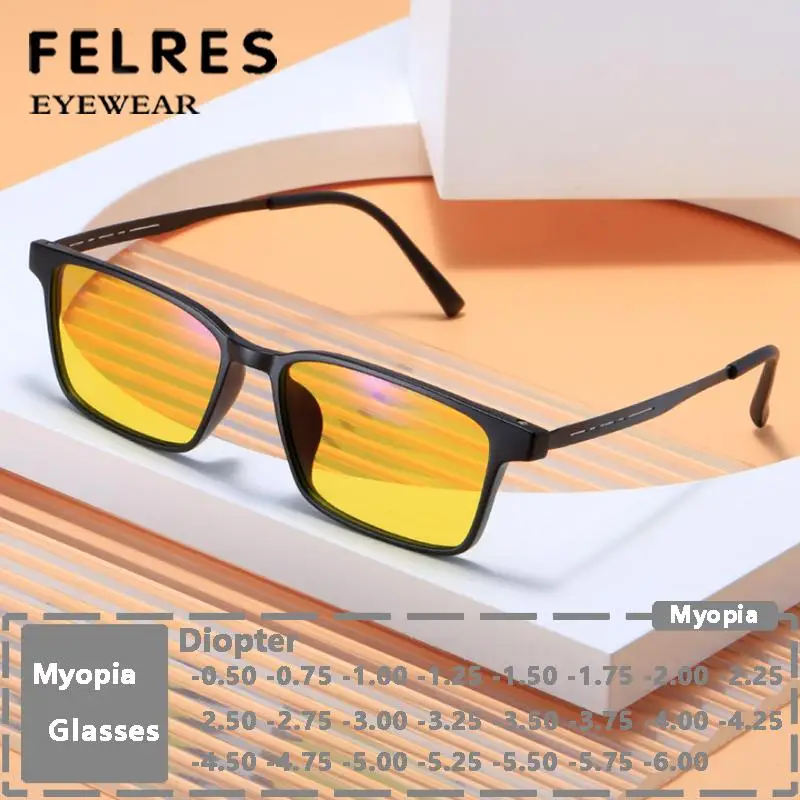 Vintage Square Yellow Lens Myopia Sunglasses Men Women Prescription Computer Glasses Night Vision Driving Sun Glasses -0.5-1.0
Vintage Square Yellow Lens Myopia Sunglasses Men Women Prescription Computer Glasses Night Vision Driving Sun Glasses -0.5-1.0