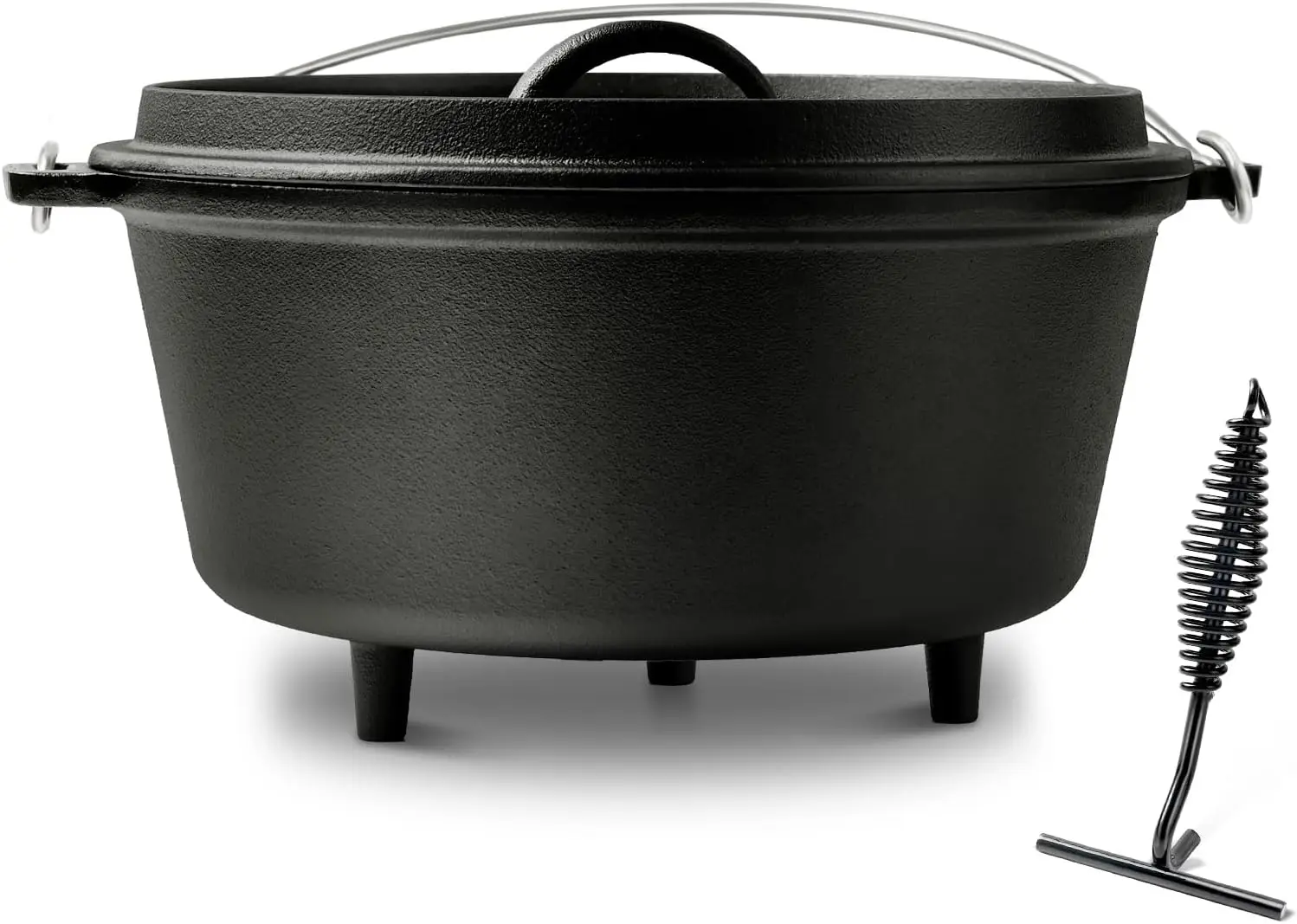 8QT Pre-Seasoned Cast Iron Camp Dutch Oven with Lid, Dual Handles, for Campfire, Grill, Oven & Stovetop
8QT Pre-Seasoned Cast Iron Camp Dutch Oven with Lid, Dual Handles, for Campfire, Grill, Oven & Stovetop