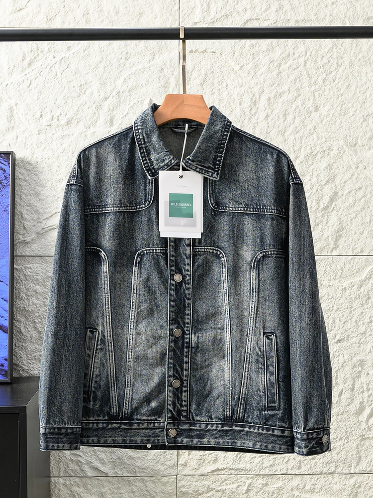 Retro American Washed out Jeans Jacket Loose Fit Collared Denim Jacket for Men Spring Autumn Cotton Polyester Blend
Retro American Washed out Jeans Jacket Loose Fit Collared Denim Jacket for Men Spring Autumn Cotton Polyester Blend