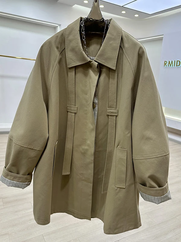 Slimming Effect British Style Women's Coat Casual Loose Korean Version Outerwear Anti-Wrinkle Polyester Fabric Shoulder Length
Slimming Effect British Style Women's Coat Casual Loose Korean Version Outerwear Anti-Wrinkle Polyester Fabric Shoulder Length