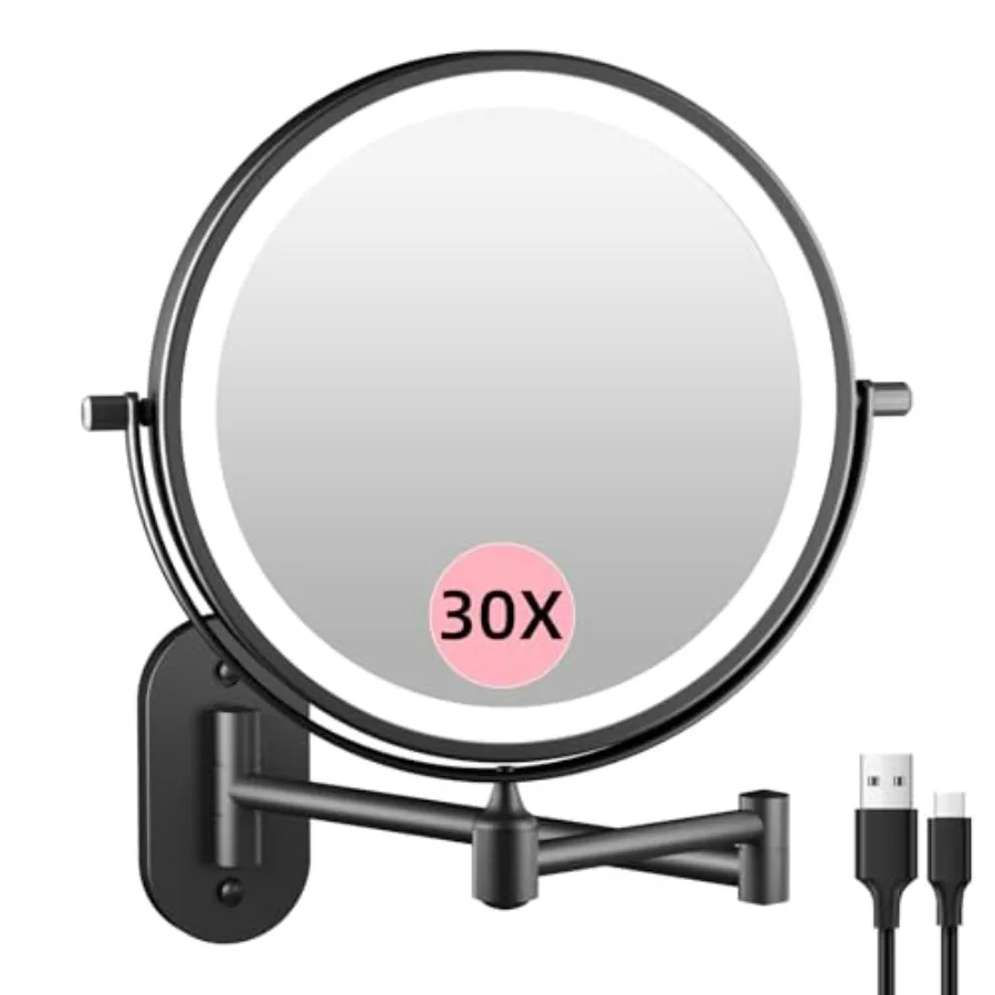 Rechargeable Wall Mounted Lighted Makeup Vanity Mirror 8 Inch Double Sided 1X 30X Magnifying Bathroom Mirror 3 Color Lighting T
Rechargeable Wall Mounted Lighted Makeup Vanity Mirror 8 Inch Double Sided 1X 30X Magnifying Bathroom Mirror 3 Color Lighting T