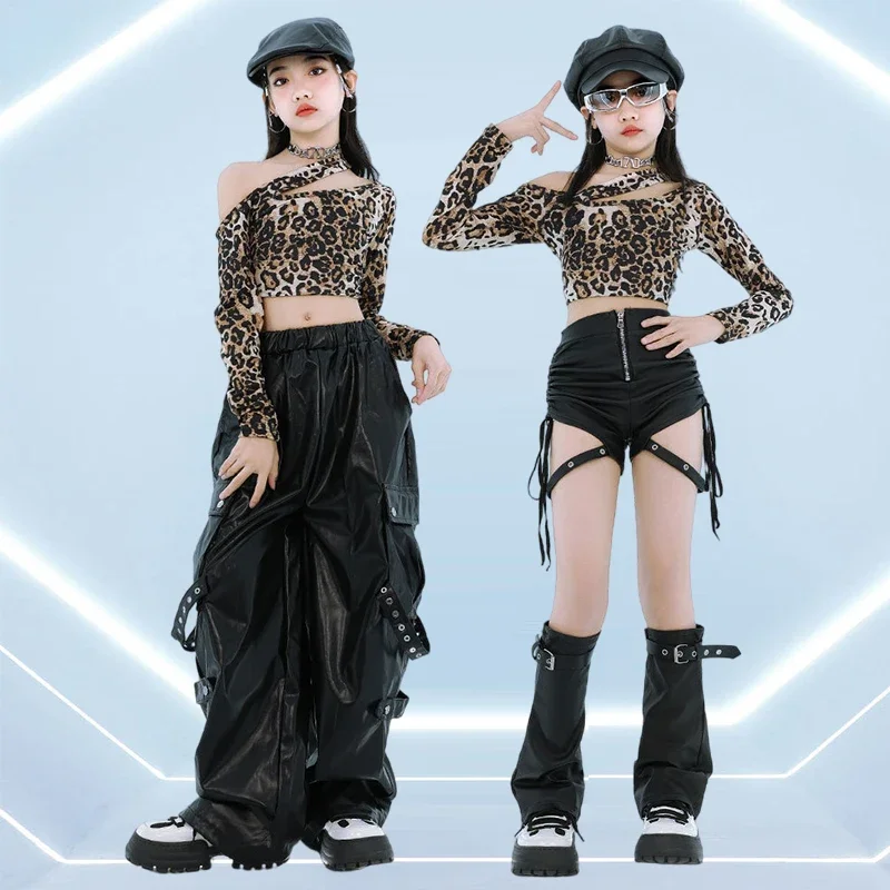 Children Jazz Dance Clothing Girl Kpop Stage Outfit Leopard Crop Top Kpop Shuffle Pants Fashion Clothes Street Dance Wear
Children Jazz Dance Clothing Girl Kpop Stage Outfit Leopard Crop Top Kpop Shuffle Pants Fashion Clothes Street Dance Wear