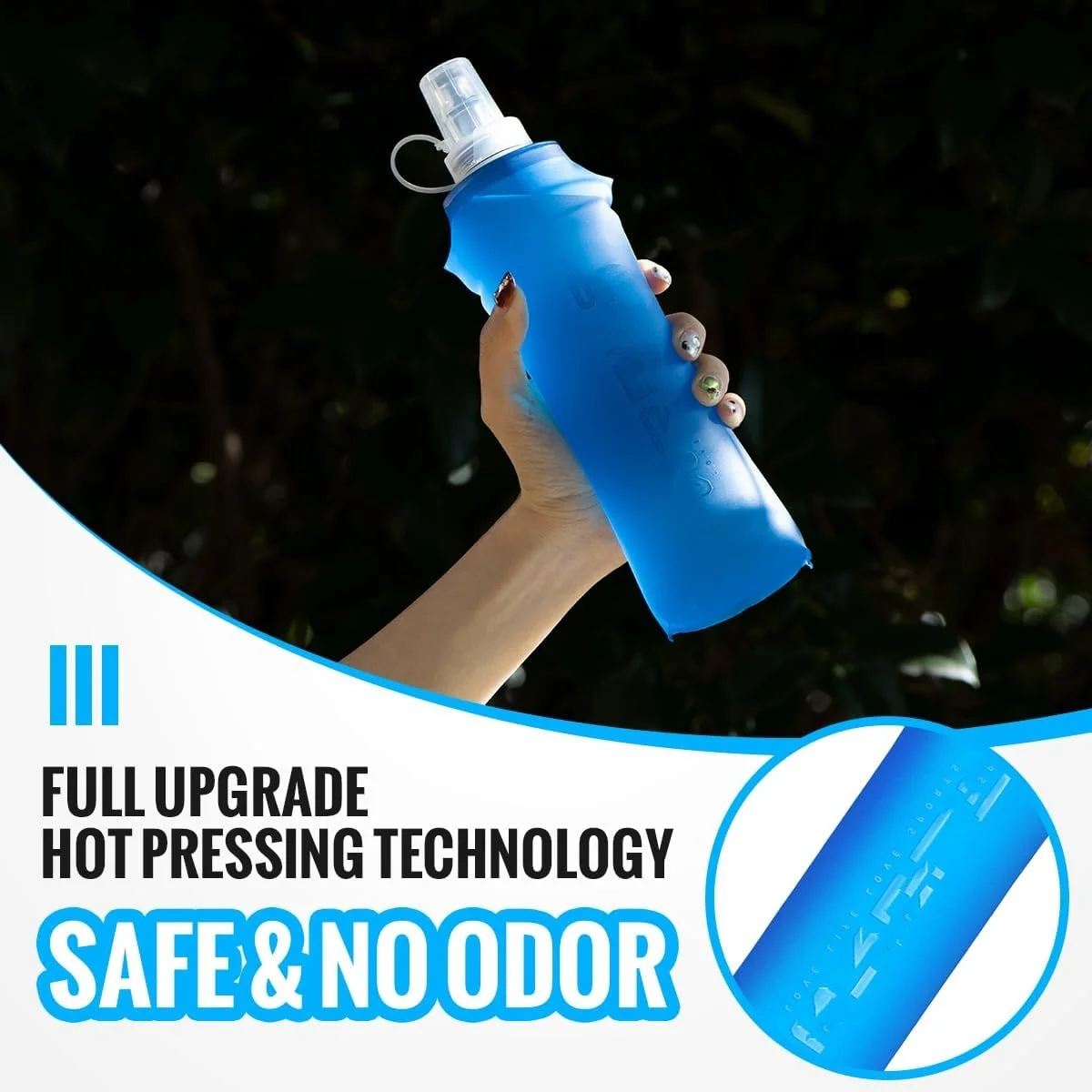 500ml Water Bottle Portable Folding TPU Soft Water Bag For Running Camping Fishing Cycling Fitness Durable Sports Water Bottle
500ml Water Bottle Portable Folding TPU Soft Water Bag For Running Camping Fishing Cycling Fitness Durable Sports Water Bottle