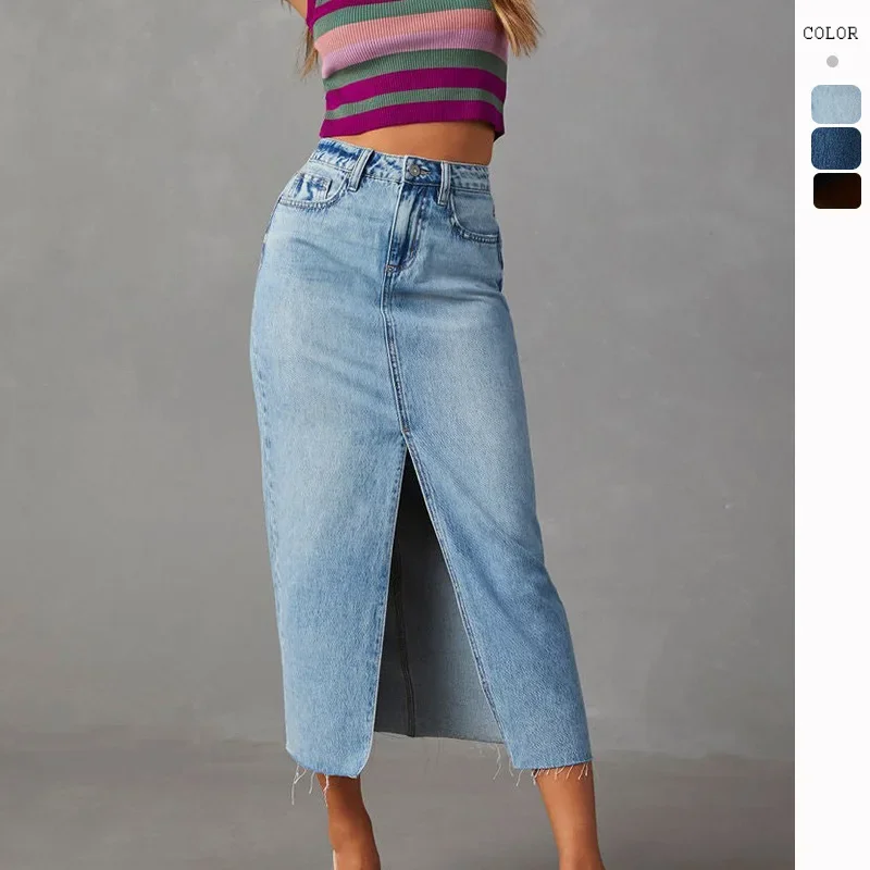Women Fashion Denim Skirts Washed High Waisted Retro Split Long Skirt 2024 Woman Clothing Solid Streetwear Cowboy Mid-calf Skirt
Women Fashion Denim Skirts Washed High Waisted Retro Split Long Skirt 2024 Woman Clothing Solid Streetwear Cowboy Mid-calf Skirt