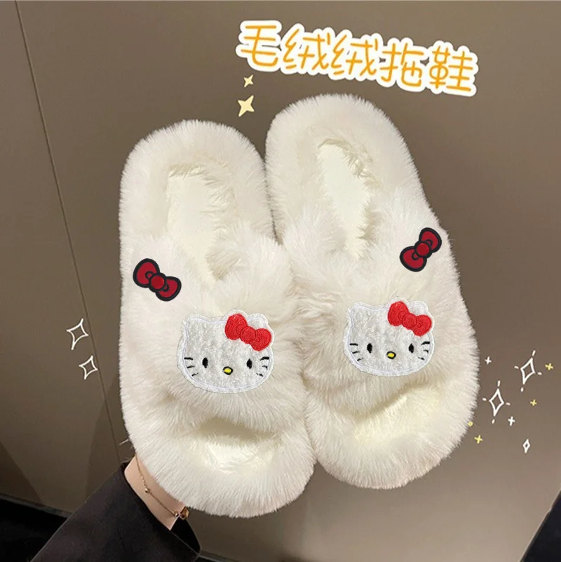 Sanrio Net Red Hot Home Wool Cotton Shoes hello kitty Women New Autum Winter Fashion Outgoing Platform Plush Cotton Slippers
Sanrio Net Red Hot Home Wool Cotton Shoes hello kitty Women New Autum Winter Fashion Outgoing Platform Plush Cotton Slippers